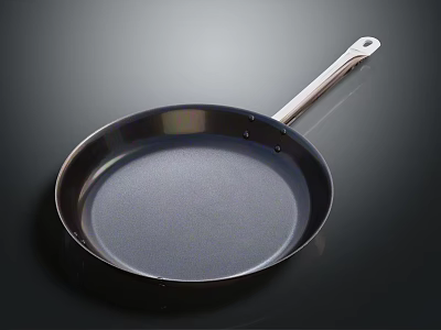 Durable Non Stick Frying Pan With Stainless Steel Long Handle Ideal For Kitchen Cooking Tasks 3d model