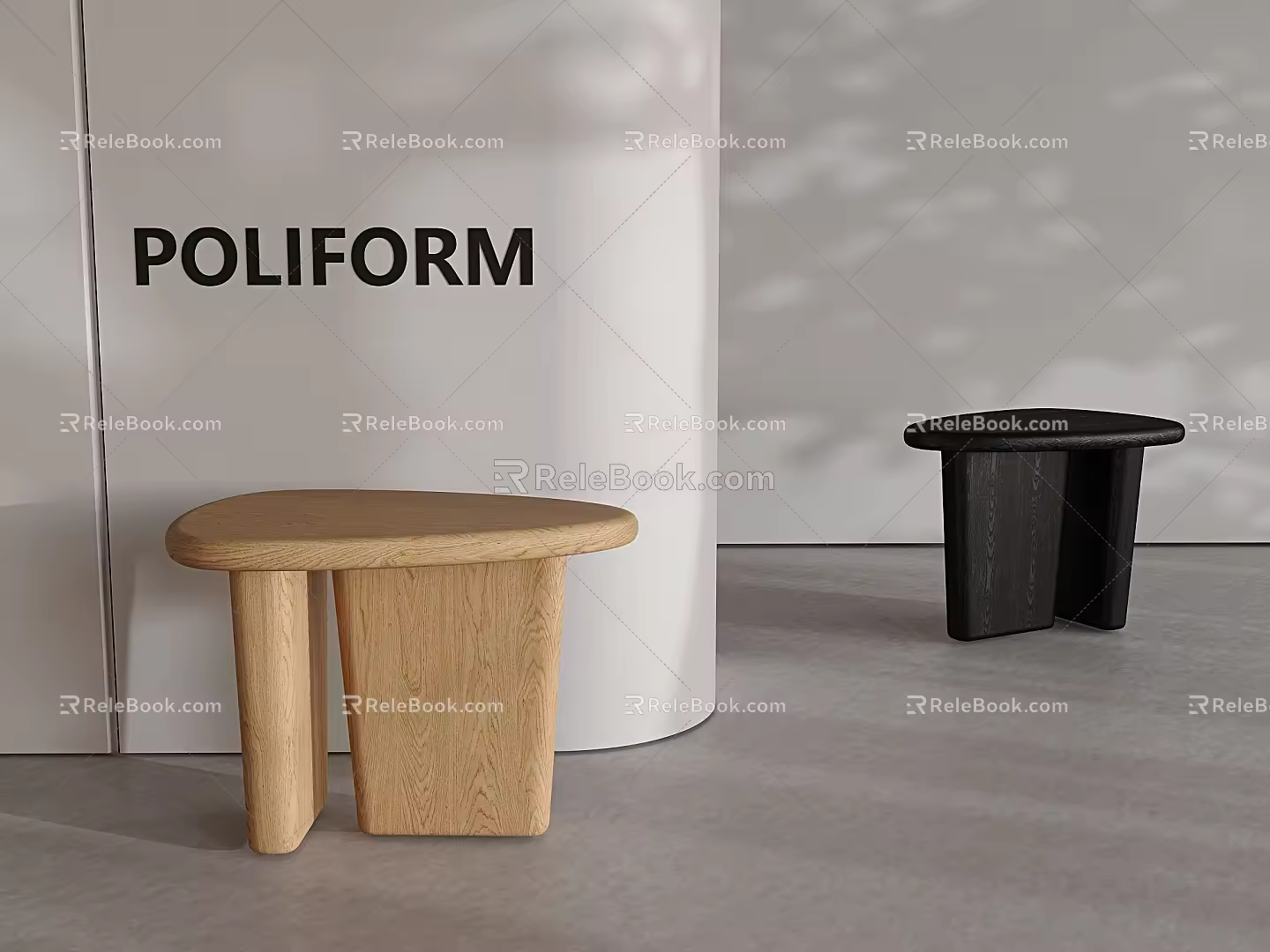 Nordic Solid Wood Side Table Round Table Light Luxury Storage Coffee Table Corner Table 3d model