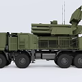 Green Military Function Vehicle With Missile Launch System And Multi Wheeled Design 3d model