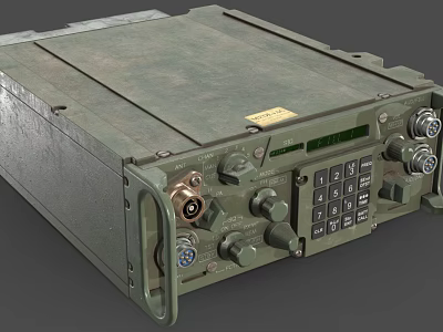 Green Military Style Mobile Digital Device With Knobs Buttons And LCD Screen 3d model