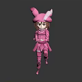 Pink Horned Character In Full Pink Outfit Holding Pink Ball Figure Design