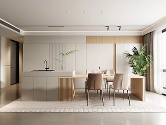 Modern Restaurant Nakajima Dining Table and Chair 3d model