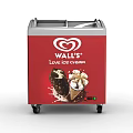 WALL'S Mobile Red Ice Cream Display Freezer With Love Ice Cream Design
