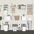 Modern Toilets With Sinks Towel Racks And Storage Shelves In Bathroom Fixtures