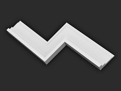 White L Shaped Decorative Component With Smooth Surface For Architecture 3d model