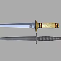 Two Tactical Knives With Wooden Handle Red Accents And Metal Spiral Grip Design