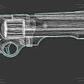 Vintage Revolver With Golden Accents Black Metal Frame And Wooden Grip