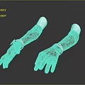 Daily Life Essential Two Black Gloves With Silver Metal Ring Decorations