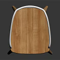 Leisure Chair With Wooden Seat Metal Frame Curved Backrest And Minimalist Design