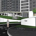 Sales Office Building Interior With Children Playing Green Signs Toy Car And Alphabet