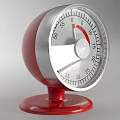 Red Silver Kitchen Timer With Dial For Cooking And Baking As Daily Electrical Appliance 3d model