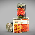Stacked Canned Whole Carrots As Essential Household Grocery For Daily Cooking Needs