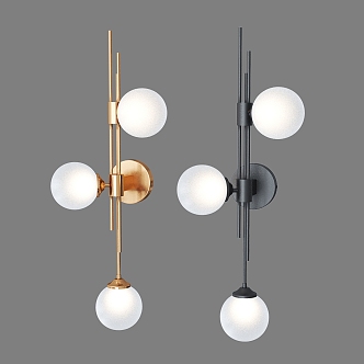 Simple Light Luxury Spherical Wall Lamp 3d model