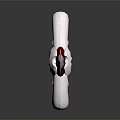 Silver Blade Red Hilt Decorative Sword On Black Background With Reflection 3d model
