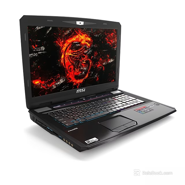 MSI Gaming Laptop With High Performance Display And Fiery Graphics Design 3d model