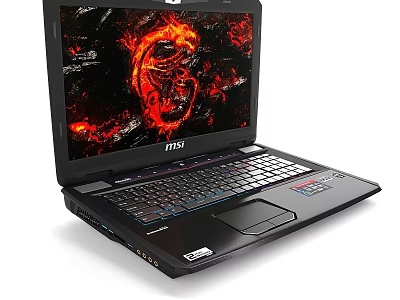 MSI Gaming Laptop With High Performance Display And Fiery Graphics Design 3d model