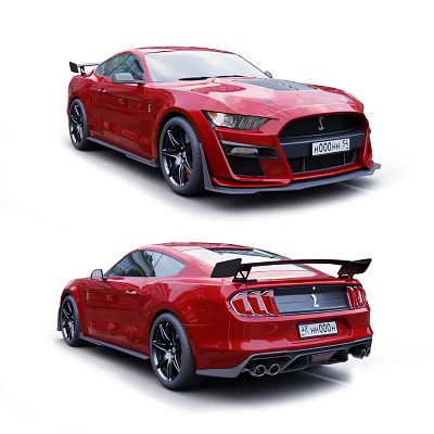 Red Sports Car With Black Rear Spoiler Black Wheels And Stylish Design Features 3d model Red Sports Car With Black Rear Spoiler Black Wheels And Stylish Design Features 3d model
