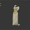 White One Shoulder Dress With Slit Displayed On Mannequin Against Black Background