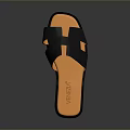 Stylish Black and Orange Open Toe Sandals with Comfortable Insole for Summer Casual Wear