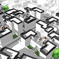 Traditional Boutique Homestay Architecture Cluster With Courtyard And Green Plants Layout