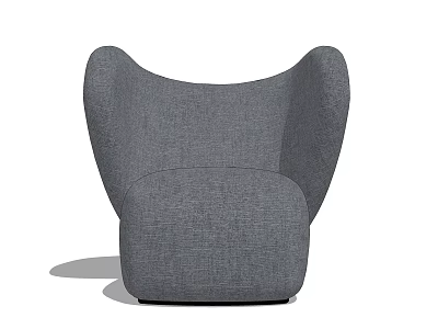 Stylish Modern Gray Fabric Single Seater Sofa With Wingback Armrests And Comfortable Design 3d model