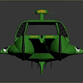 Futuristic Green Speedboat Featuring Sharp Streamlined Aerodynamic Design And Cockpit 3d model