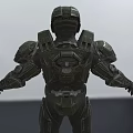 Halo Game Character Master Chief In Armored Suit At Indoor Facility