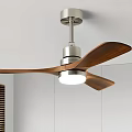 Modern Ceiling Pendant Light With Wooden Blades Metal Base And White Illumination