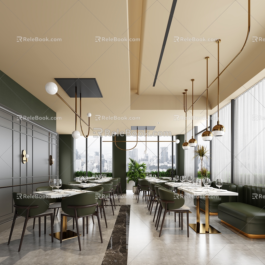 Modern Western Restaurant 3d model