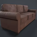 Brown Leather Two Seater Sofa Modern Living Room Comfortable Furniture Piece