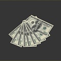 U.S. Dollars, U.S. Dollars, U.S. Banknotes, Paper Banknotes, Household Supplies 3d model