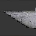 Mossy Broken Brick Stairs With Weathered Concrete Walls And Metal Door