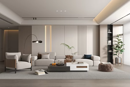 Modern Living Room Living Room Sofa Coffee Table Combination Simple Living Room Modern Simple Living Room 3d model
