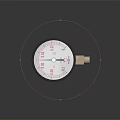 Black Case Pressure Gauge With White Dial Red Markings And Metal Connector
