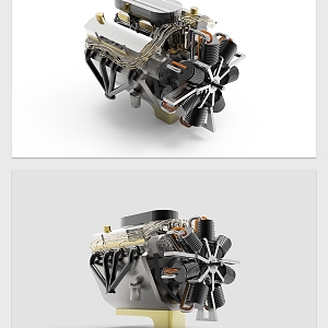 modern engine 3d model