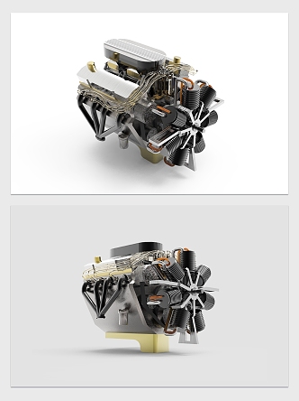 modern engine 3d model