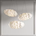 Hanging White Cloud Shaped Pendant Lights With Textured Design For Modern Interior 3d model