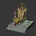 Ergonomic Industrial Seat Furniture With Control Lever Safety Belt And Sturdy Metal Base