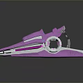 Futuristic Purple Pink Metallic Weapon With Ring Structure And Hi Tech Design
