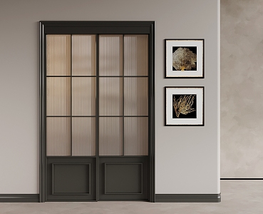 French retro sliding door 3d model