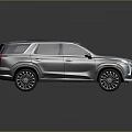 Silver Modern SUV With Roof Rack Large Wheels And Angular Front Fascia 3d model