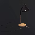 Vintage Table Lamp With Curved Arm Copper Finish And Sturdy Base