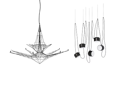 Modern chandelier metal chandelier 3d model