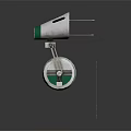 Innovative Computer Device With White Body Green Component And Movable Wheel
