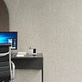 Modern Office Desk With Computer Monitor Desk Lamp Notebook Stationery And Ergonomic Office Chair