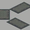 Three-Shading Two-Floor Tile Stone Tile Antique Slab Square Continuous Hand-Painted Style 3d model