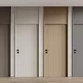 Modern Style Hinged Doors in Brown White Light Wood Gray with Simple Black Handles