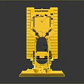 Yellow Komatsu Bulldozer Model With Tracks And Front Blade