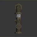 Rusted Industrial Metal Pipe Fitting With Elbow Joint And Flanges
