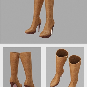 Modern high heels men's and women'shoes 3d model